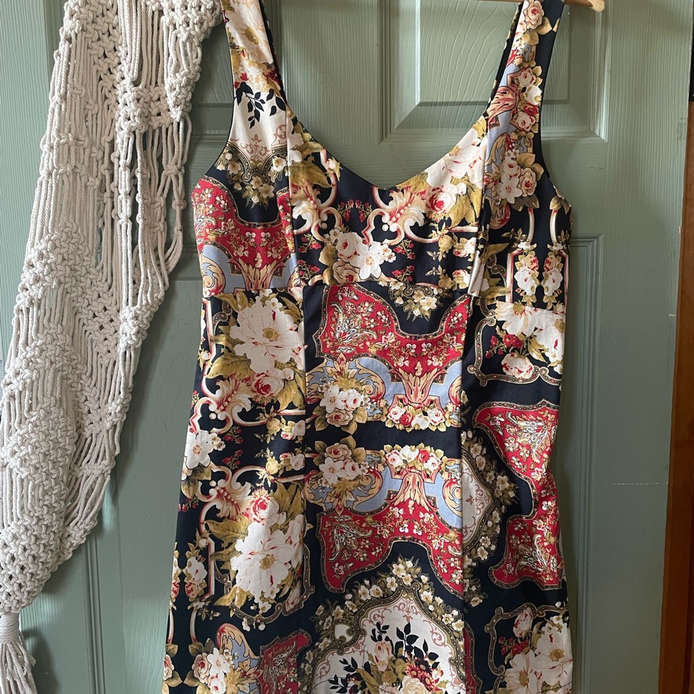 Kimchi Blue Floral Mini Dress - Red, Black, Cream